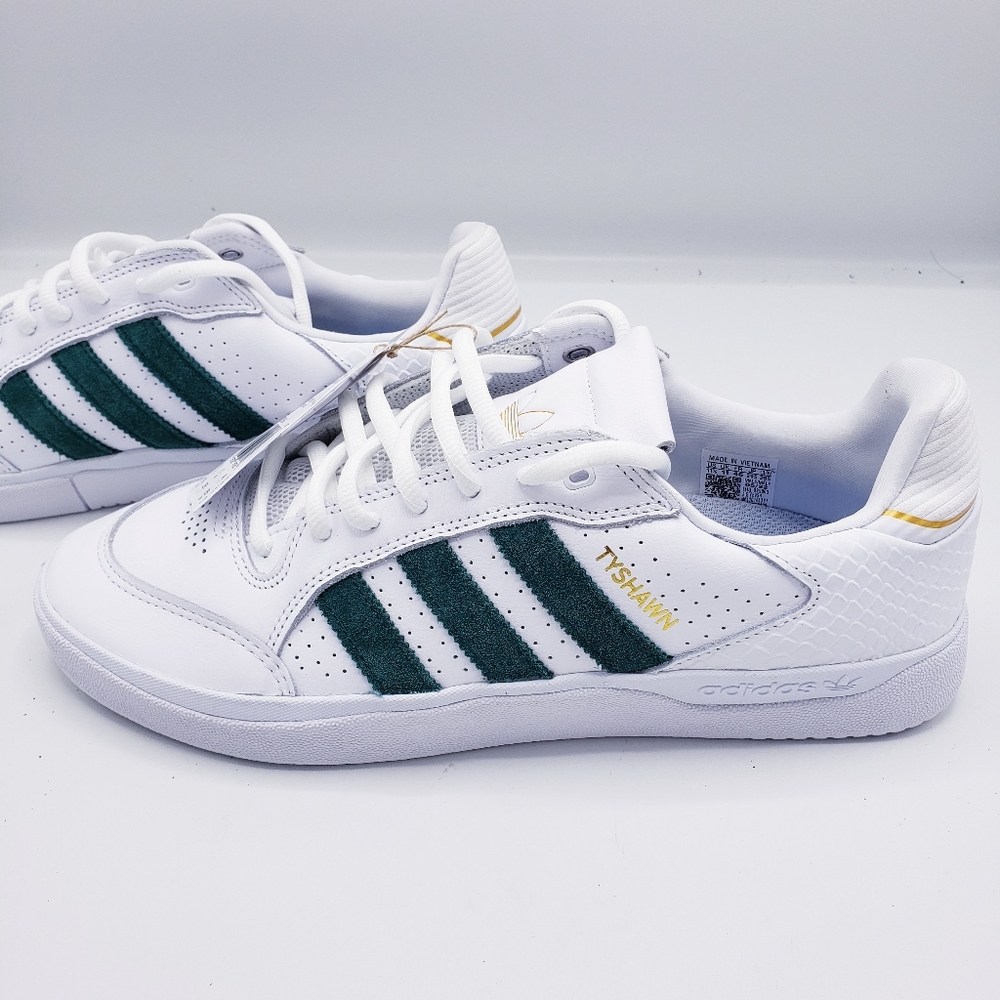Adidas Tyshawn Low GY6954 Skateboarding White Green Gold Sneakers Men's 11.5